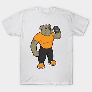 Dog at Fitness with Dumbbell T-Shirt